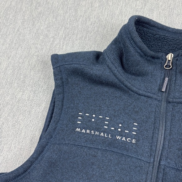 The North Face Vest Mens Medium‎ Blue Full Zip Fleece Sleeveless Sweater Logo - Picture 4 of 11